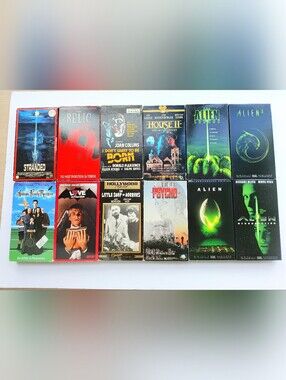 12 Vintage Horror Sci-Fi VHS Tape Lot Alien House II Addams Family Relic